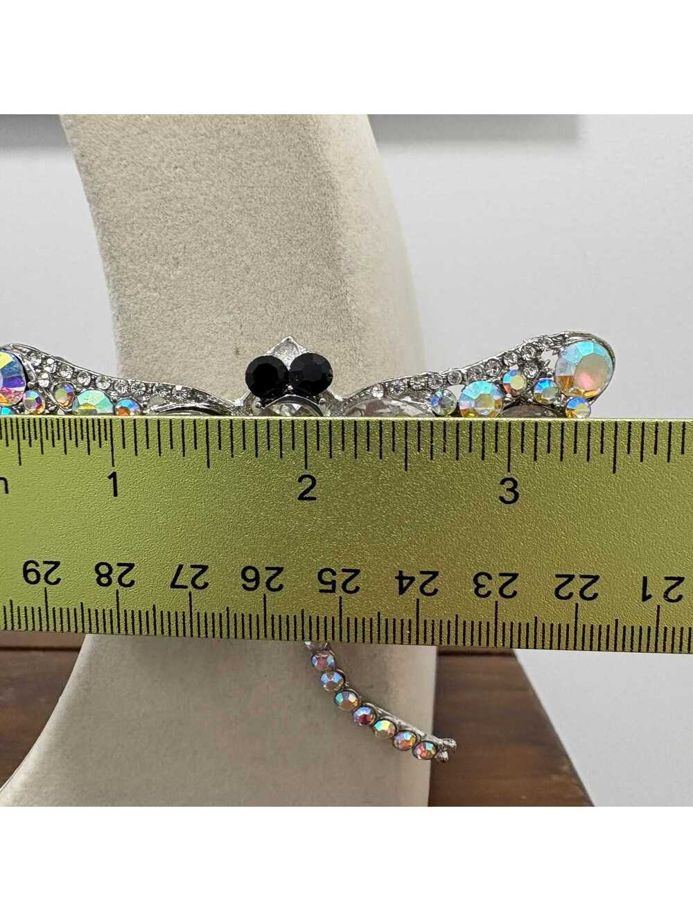 Large Modern Rhinestone Dragonfly Brooch Pin - Picture 4 of 6